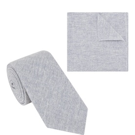 Solid Pocket Square & Tie
