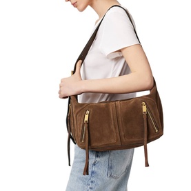 Jean Rey Suede Shoulder Bag