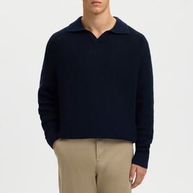 Dereck Knitted Open Polo Sweater