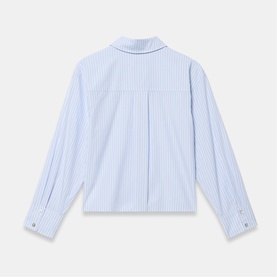 Striped Floral Embroidered Shirt