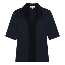 Denny Colour-Block Half-Zip Polo Shirt