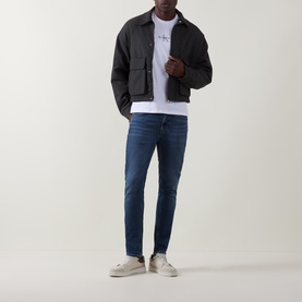 Mid-Rise Tapered Slim Leg Jeans