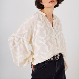 Floral Jacquard Blouse