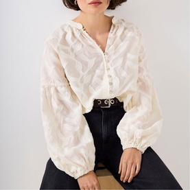 Floral Jacquard Blouse