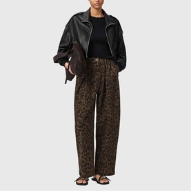Becca Leopard High-Rise Baggy Tapered Jeans