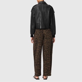 Becca Leopard High-Rise Baggy Tapered Jeans