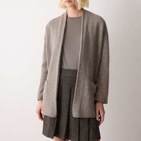 Patch Pocket Open Front Cardigan