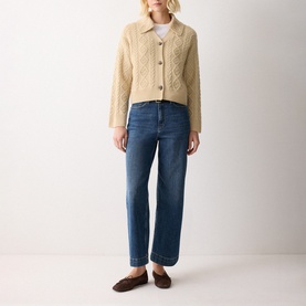 Cable Knit Collared Cardigan