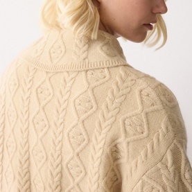 Cable Knit Collared Cardigan