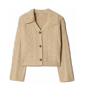 Cable Knit Collared Cardigan