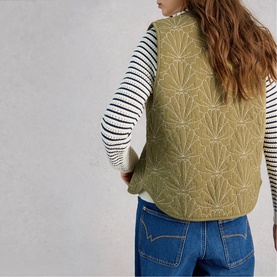 Ayra Embroidered Quilted Gilet