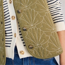 Ayra Embroidered Quilted Gilet