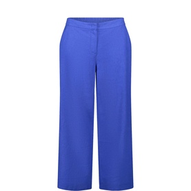 Relaxed Wide-Leg Cropped Trousers