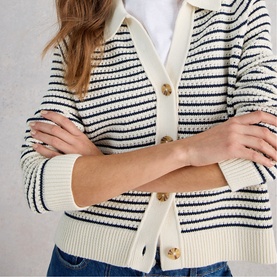 Chaterly Striped Collar Cardigan