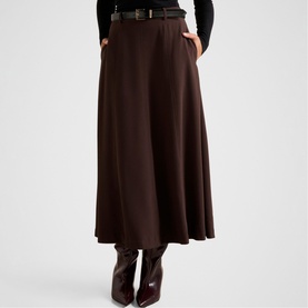 Celine Belted Flared Skirt
