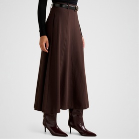 Celine Belted Flared Skirt