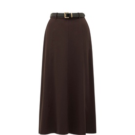Celine Belted Flared Skirt