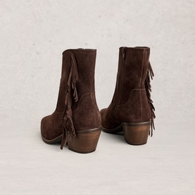 Cherry Fringe Ankle Boots