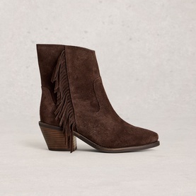 Cherry Fringe Ankle Boots