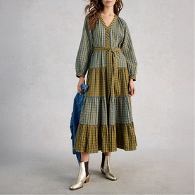Clementine Check Flared Dress