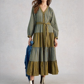 Clementine Check Flared Dress
