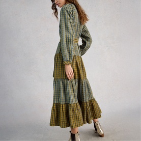 Clementine Check Flared Dress