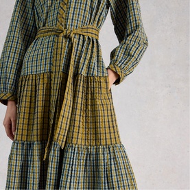 Clementine Check Flared Dress