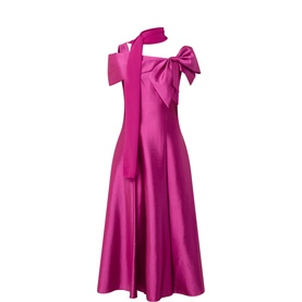 Bow Appliqu&eacute; Flared Dress
