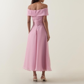 Floral Appliqu&eacute; Off-The-Shoulder Dress