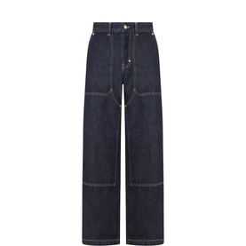 Trucker Double Knee Straight Leg Jeans