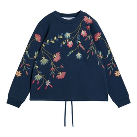 Floral Drawstring Sweatshirt