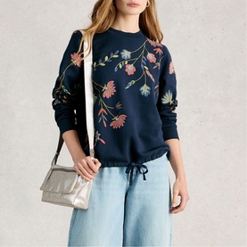 Floral Drawstring Sweatshirt