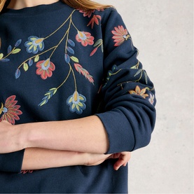 Floral Drawstring Sweatshirt