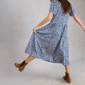 Leah Printed Flared Dress