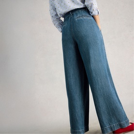 Lyle Denim Belted Wide Leg Jeans