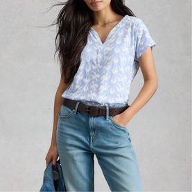Nelly Printed Notch T-Shirt