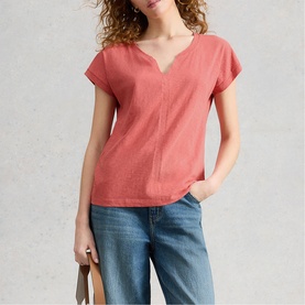 Nelly Solid Notch T-Shirt