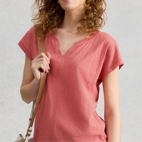 Nelly Solid Notch T-Shirt