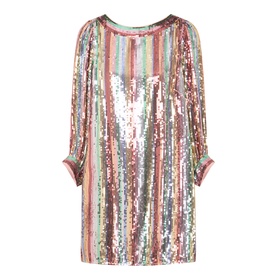 Laurie Rainbow Stripe Sequin Dress