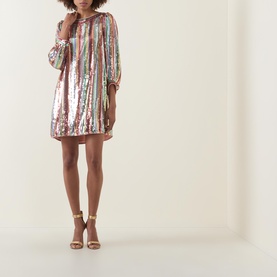 Laurie Rainbow Stripe Sequin Dress
