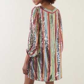 Laurie Rainbow Stripe Sequin Dress