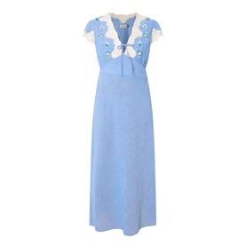 Amari Embroidered Lace Trim Dress