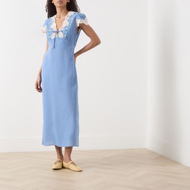 Amari Embroidered Lace Trim Dress