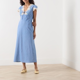 Amari Embroidered Lace Trim Dress