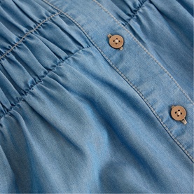 Tammie Chambray Shirred Blouse