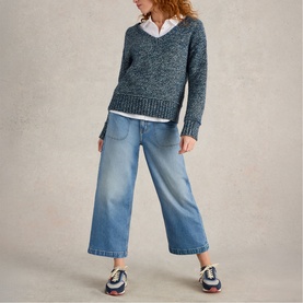 Tia Wide Leg Cropped Jeans