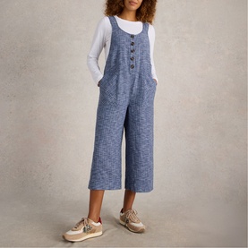 Viola Button Front Linen Dungarees