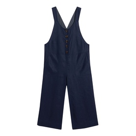 Viola Button Front Linen Dungarees