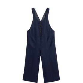 Viola Button Front Linen Dungarees