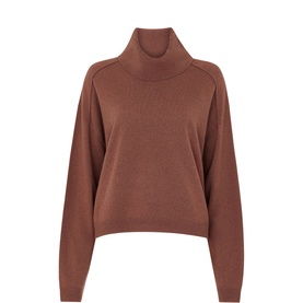 Cowl Turtleneck Wool Sweater